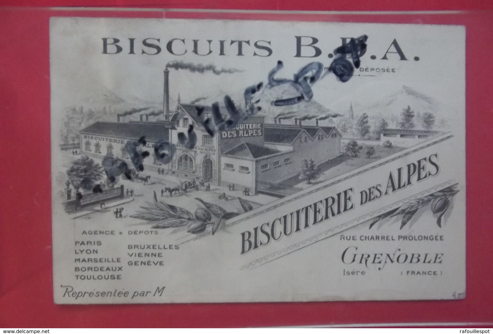 Cp Pub Biscuits B D A Grenoble - Publicité