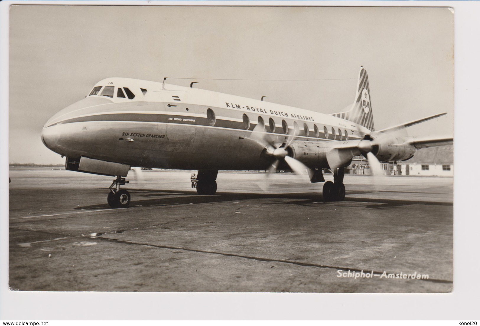 Vintage Rppc KLM K.L.M Royal Dutch Airlines Vickers Viscount @ Schiphol Airport Number 1 - 1919-1938: Entre Guerres