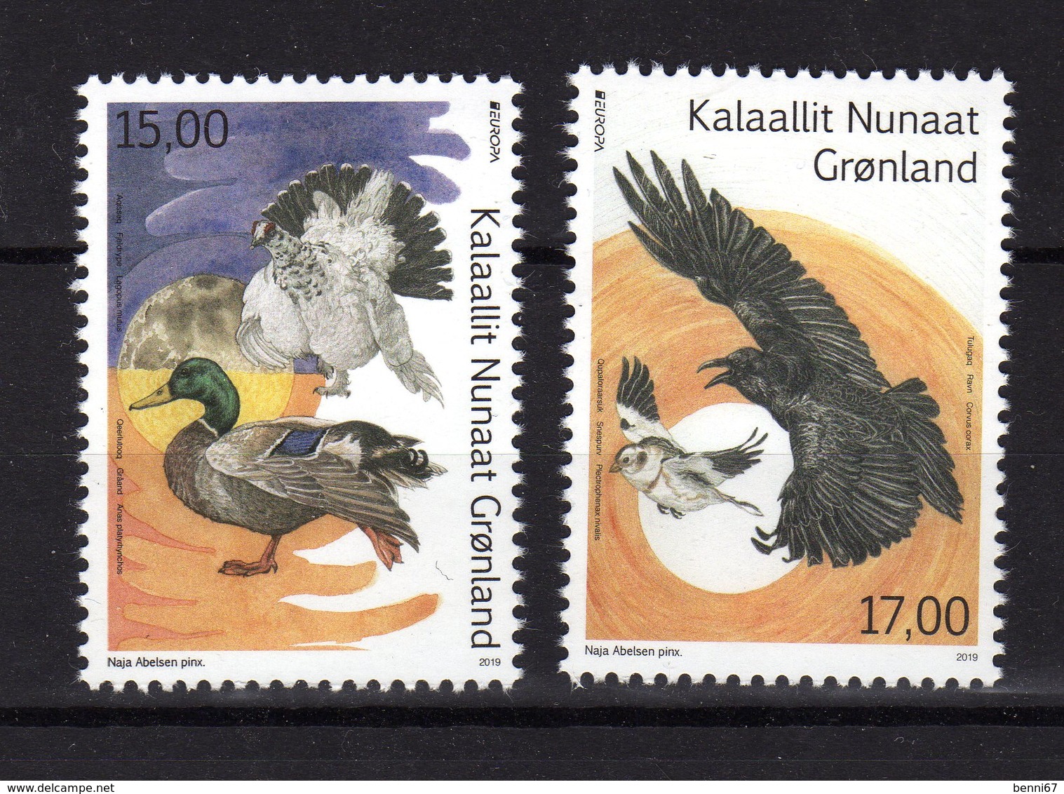 GROENLAND Greenland 2019 Oiseaux Birds Duck Europa 2 Val.  MNH ** - Unused Stamps