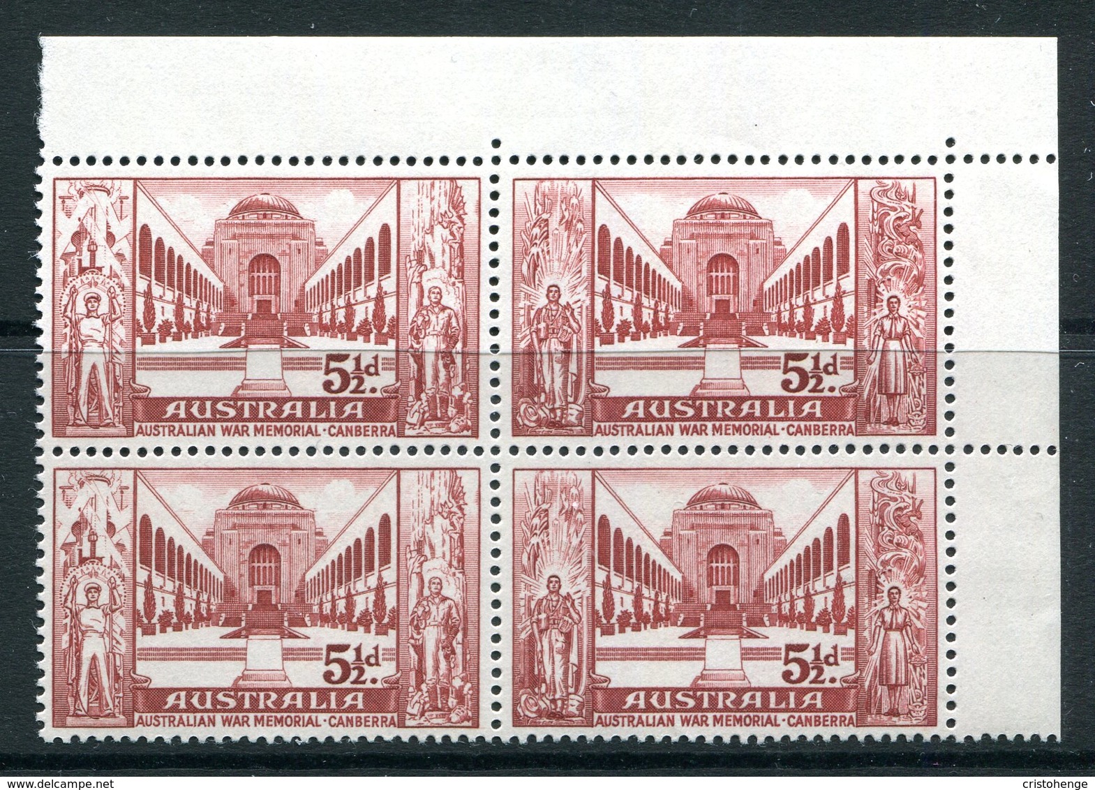 Australia 1958 Australian War Memorial Block HM (SG 302-303) - Mint Stamps