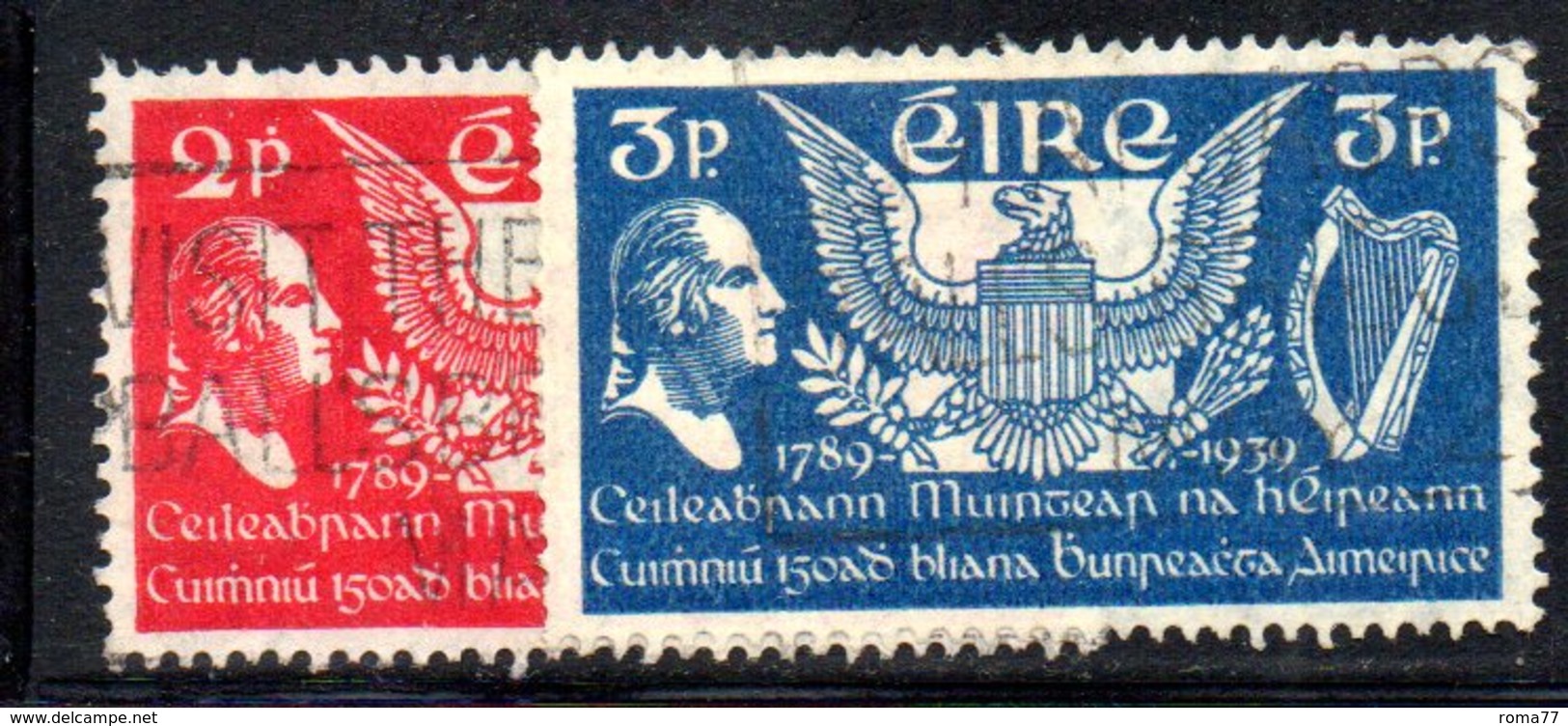 APR1638 - IRLANDA 1939 , Unificato N. 75/76  Usato  (2380A) - Usati