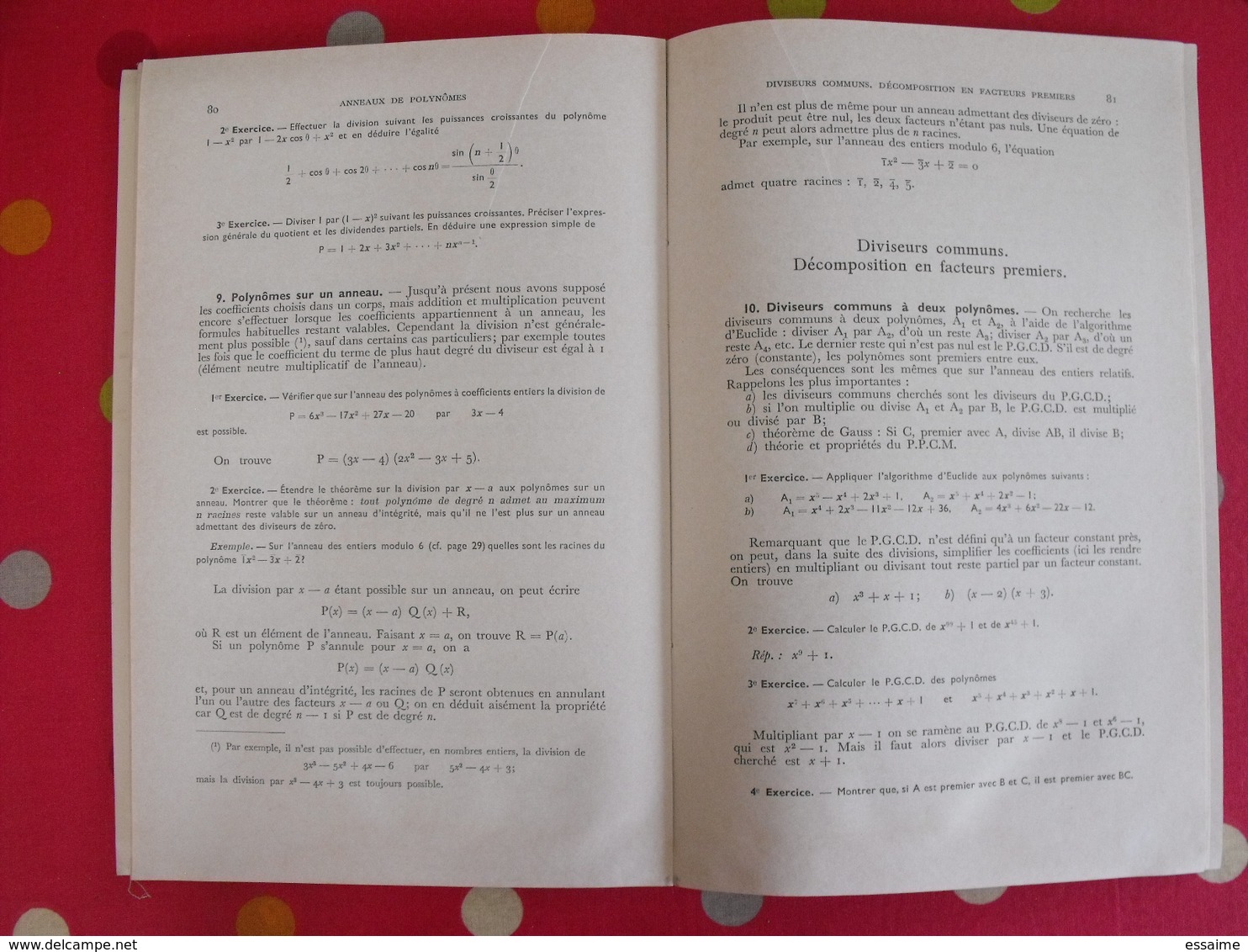 4 livres Mathématiques. algèbre, analyse. classes préparatoires grandes écoles (CPGE). mathsup, mathspe. Vuibert Rivaud