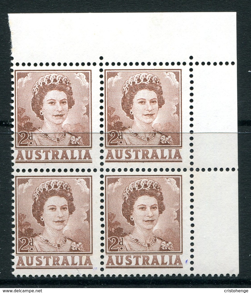 Australia 1959-63 QEII Definitives - 2d Brown Block HM (SG 309) - Mint Stamps
