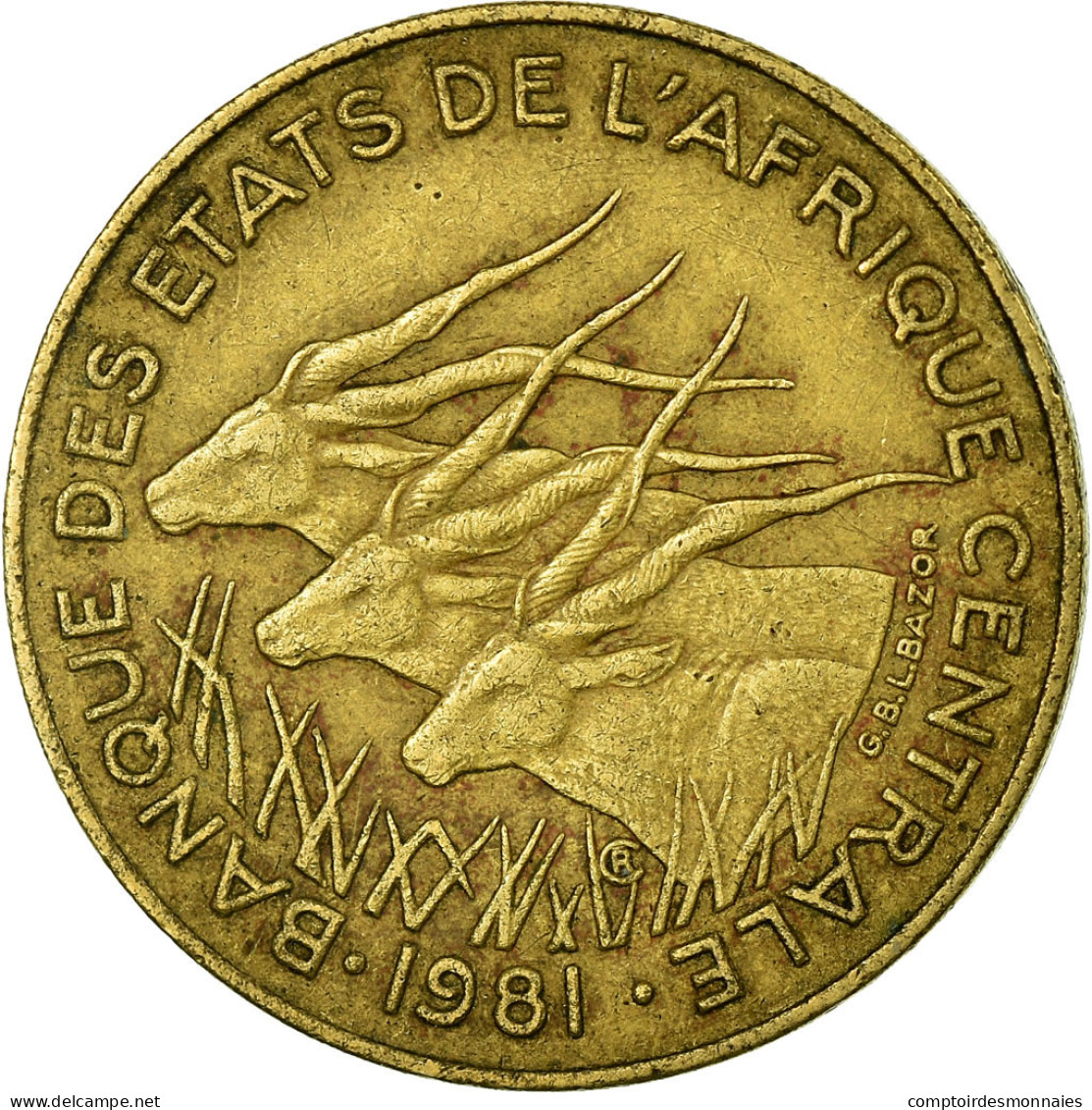 Monnaie, États De L'Afrique Centrale, 10 Francs, 1981, Paris, TB+ - Centrafricaine (République)