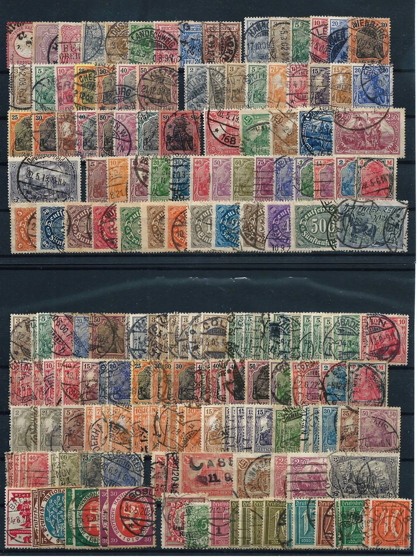 Germany , Empire/3rd Reich ,nice Postmarked Party , 5 Big Stock-cards , Postmarked (as Per Scans) VFU - Used Stamps