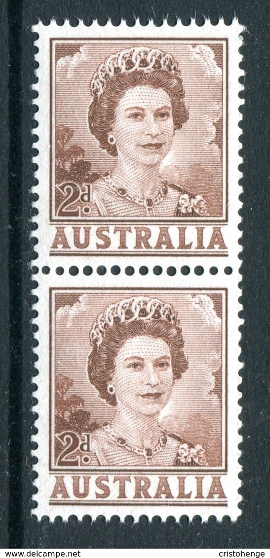 Australia 1959-63 QEII Definitives - 2d Brown - Coil Pair MNH (SG 309a) - Mint Stamps