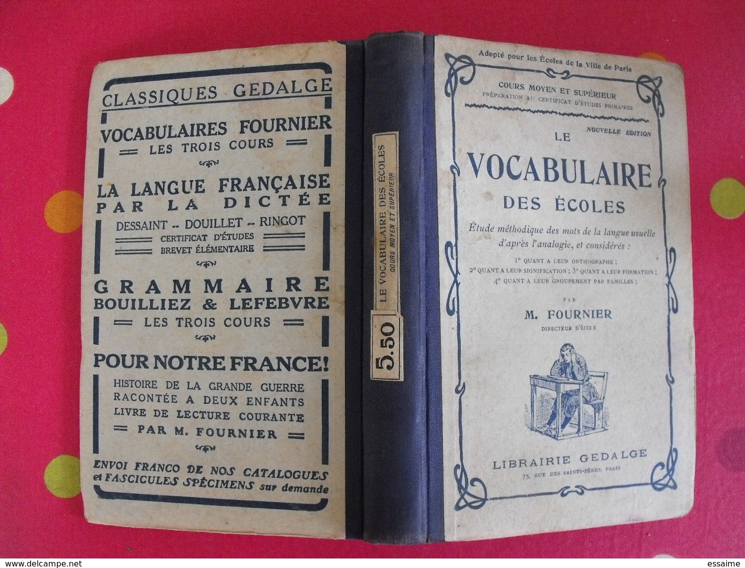 5 livres vocabulaire des écoles, conjuguer, récitation grammaire compositions écrites littérature histoire livre maître