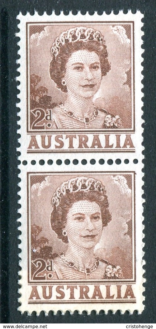 Australia 1959-63 QEII Definitives - 2d Brown - Coil Pair MNH (SG 309a) - Mint Stamps