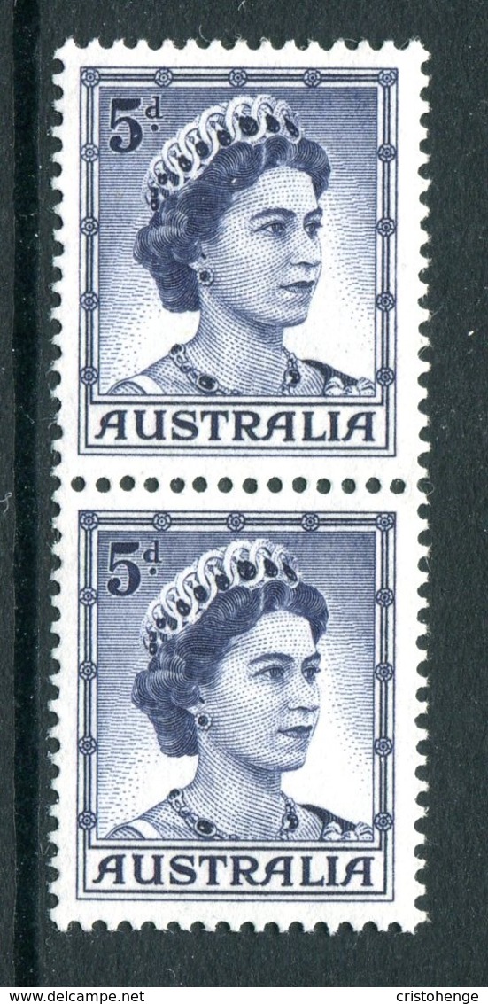 Australia 1959-63 QEII Definitives - 5d Deep Blue - Coil Pair LHM (SG 314b) - Ungebraucht