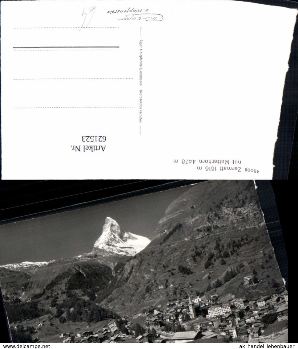 621523,Foto Ak Zermatt Matterhorn Ansicht - Zermatt