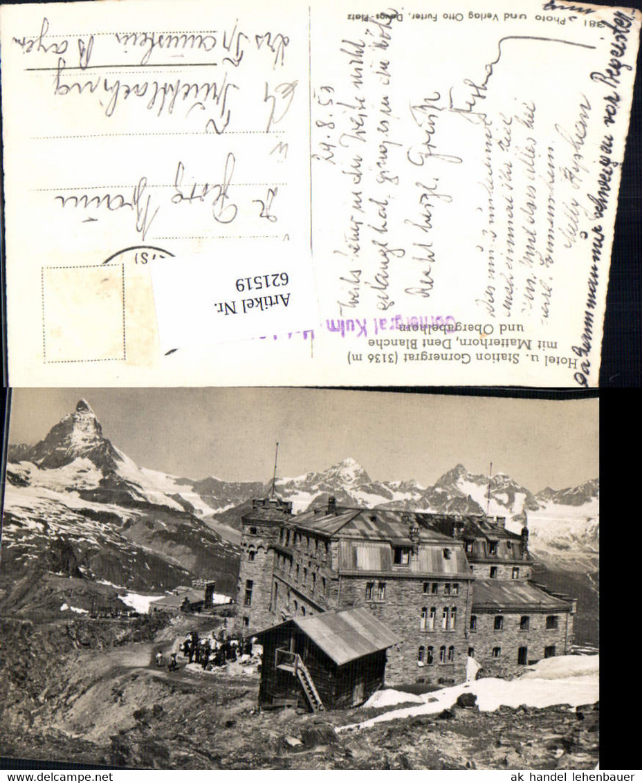 621519,Foto Ak Zermatt Matterhorn Hotel Station Gornergrat Dent Blance U. Obergabelho - Zermatt