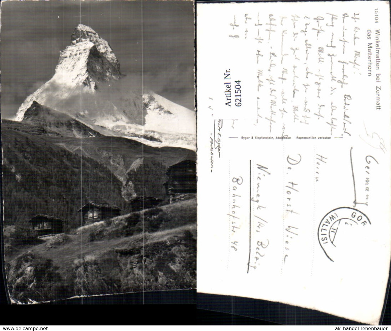 621504,Foto Ak Winkelmatten B. Zermatt Matterhorn - Zermatt