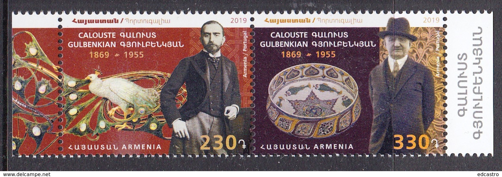 27.- ARMENIA 2019 Armenia-Portugal Joint Issue - 150th Anniversary Of Calouste Gulbenkian - Emisiones Comunes