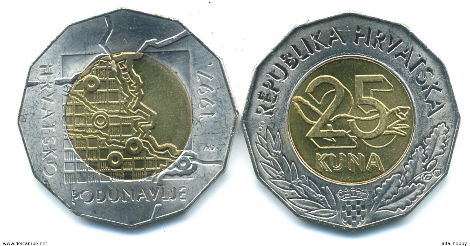 Croatia, 25 Kuna, 1997, Danube Border - Croatia