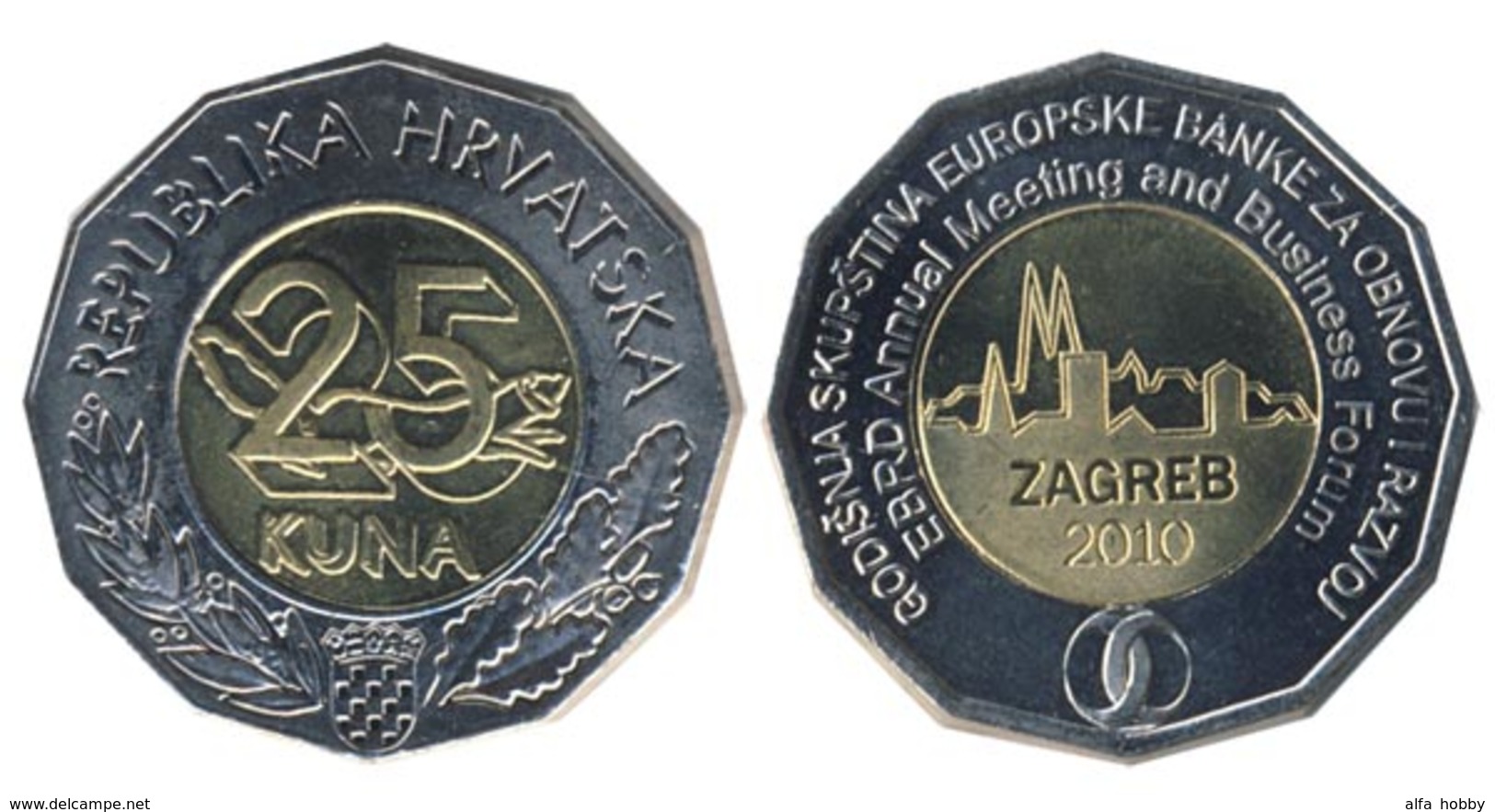 Croatia, 25 Kuna, 2010 Zagreb - Croatia