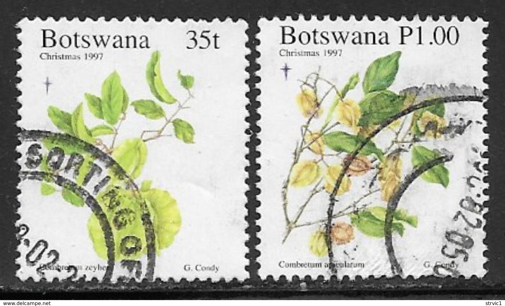 Botswana Scott # 651-2 Used Cristmas, Flowers, 1997 - Botswana (1966-...)