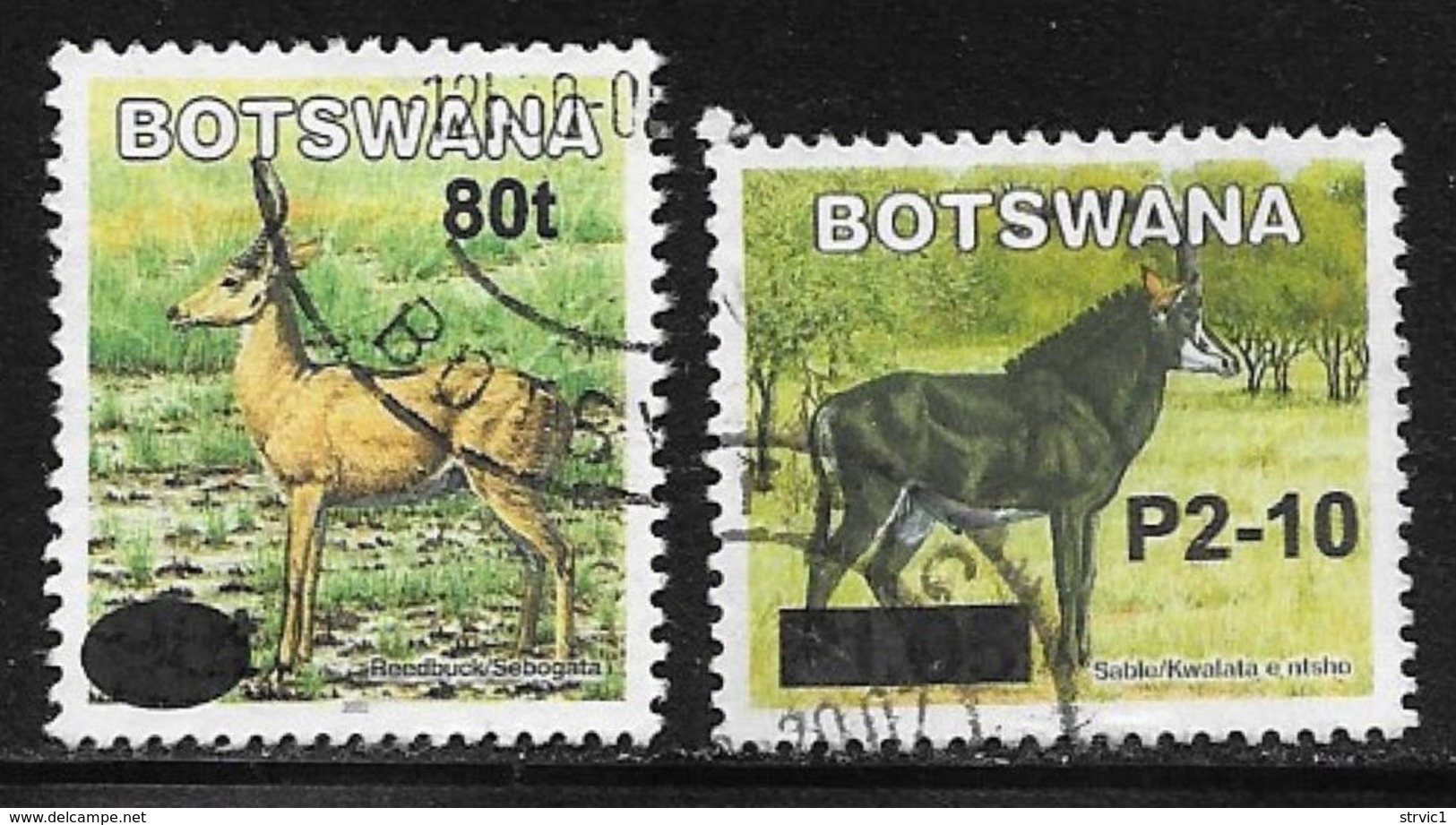 Botswana Scott # 813A-B Used Animals, Surcharged, 2006 - Botswana (1966-...)