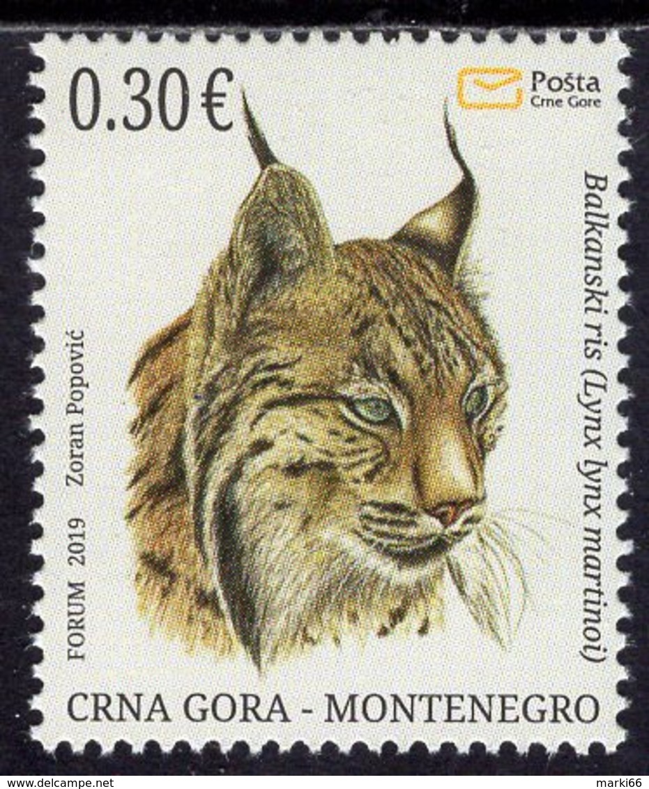 Montenegro - 2019 - Nature Protection - Balkan Lynx - Mint Stamp - Montenegro