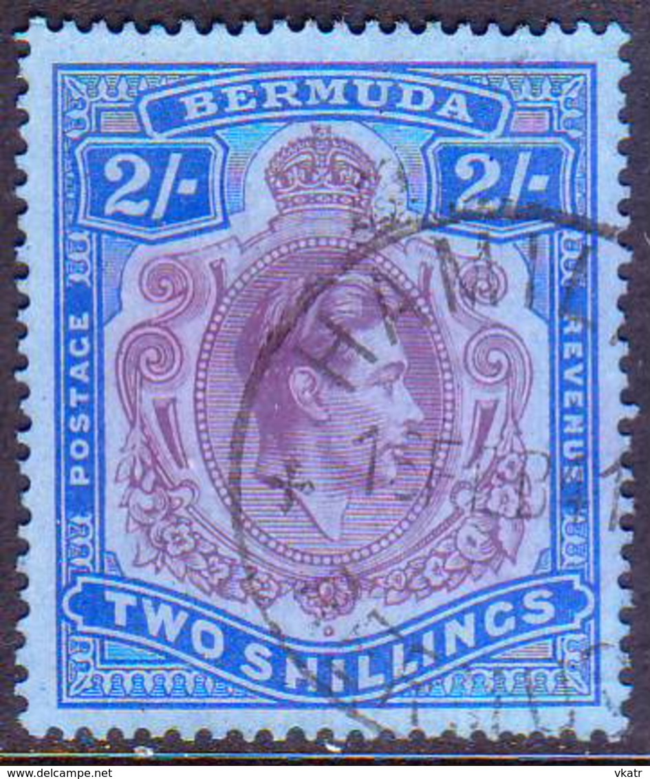 BERMUDA 1940 SG #116a 2sh Comb.perf.14 Used CV £50 Deep Reddish Purple And Ultramarine/grey-blue - Bermuda