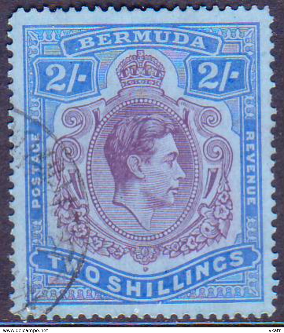 BERMUDA 1941 SG #116b 2sh Line Perf.14¼ Used CV £100 Deep Purple And Ultramarine/grey-blue - Bermuda