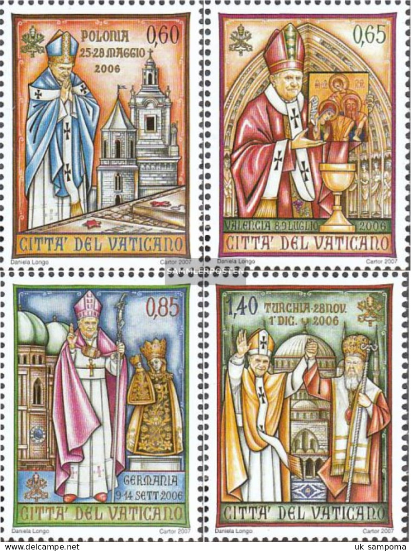 Vatikanstadt 1592-1595 (complete Issue) Unmounted Mint / Never Hinged 2007 Pope Travels 2006 - Unused Stamps