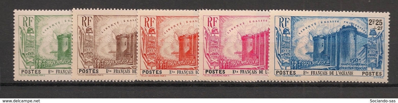 Océanie - 1939 - N°Yv. 130 à 134 - Révolution - Série Complète - Neuf Luxe ** / MNH / Postfrisch - Neufs