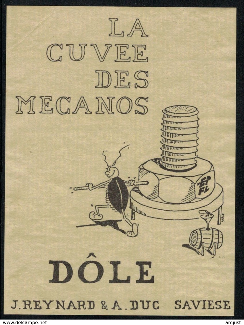 Etiquette De Vin // Dôle, La Cuvée Des Mécanos - Métiers