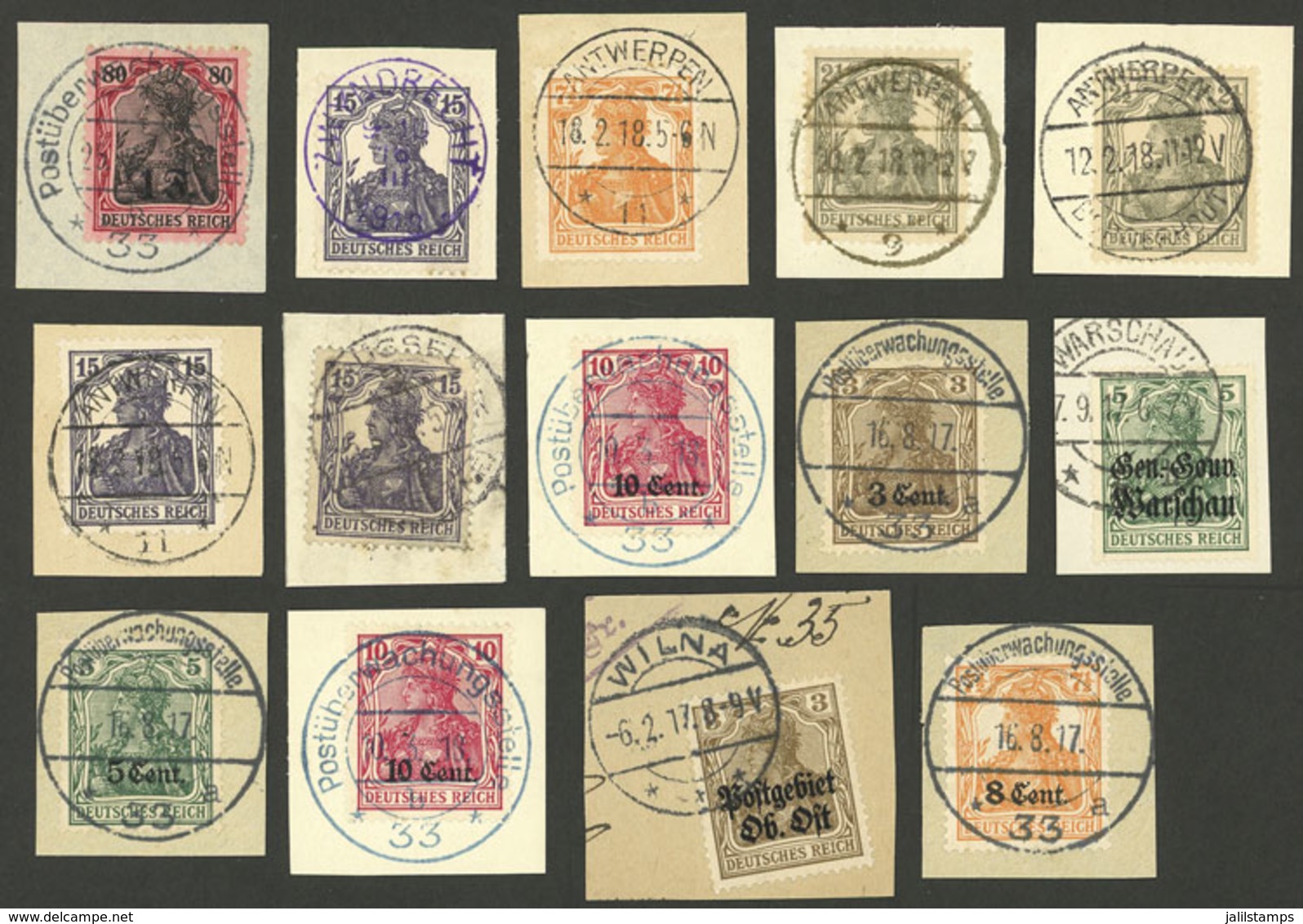GERMANY: OCCUPATIONS AND POSSESSIONES: Interesting Lot Of Stamps (some Overprinted) Used In Countries Or Regions Occupie - Other & Unclassified