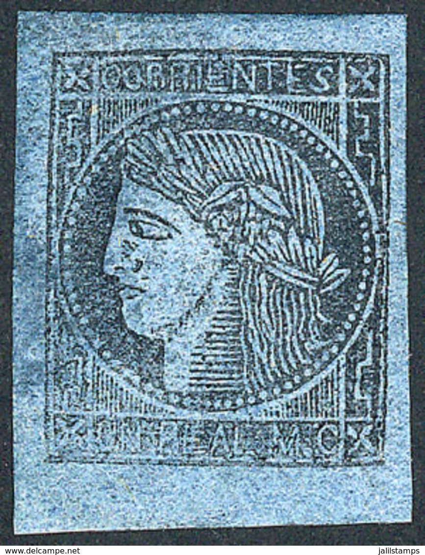 ARGENTINA: GJ.1, 1856 Un Real M.C. Blue, Mint With Gum, Excellent Quality, Rare! - Corrientes (1856-1880)