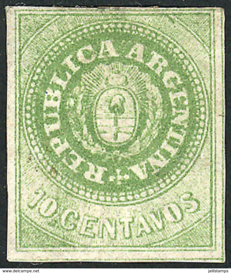 ARGENTINA: GJ.11, 10c. Without Accent, Mint Original Gum (+50%), Very Handsome And Attractive, Signed By Victor Kneitsch - Otros & Sin Clasificación