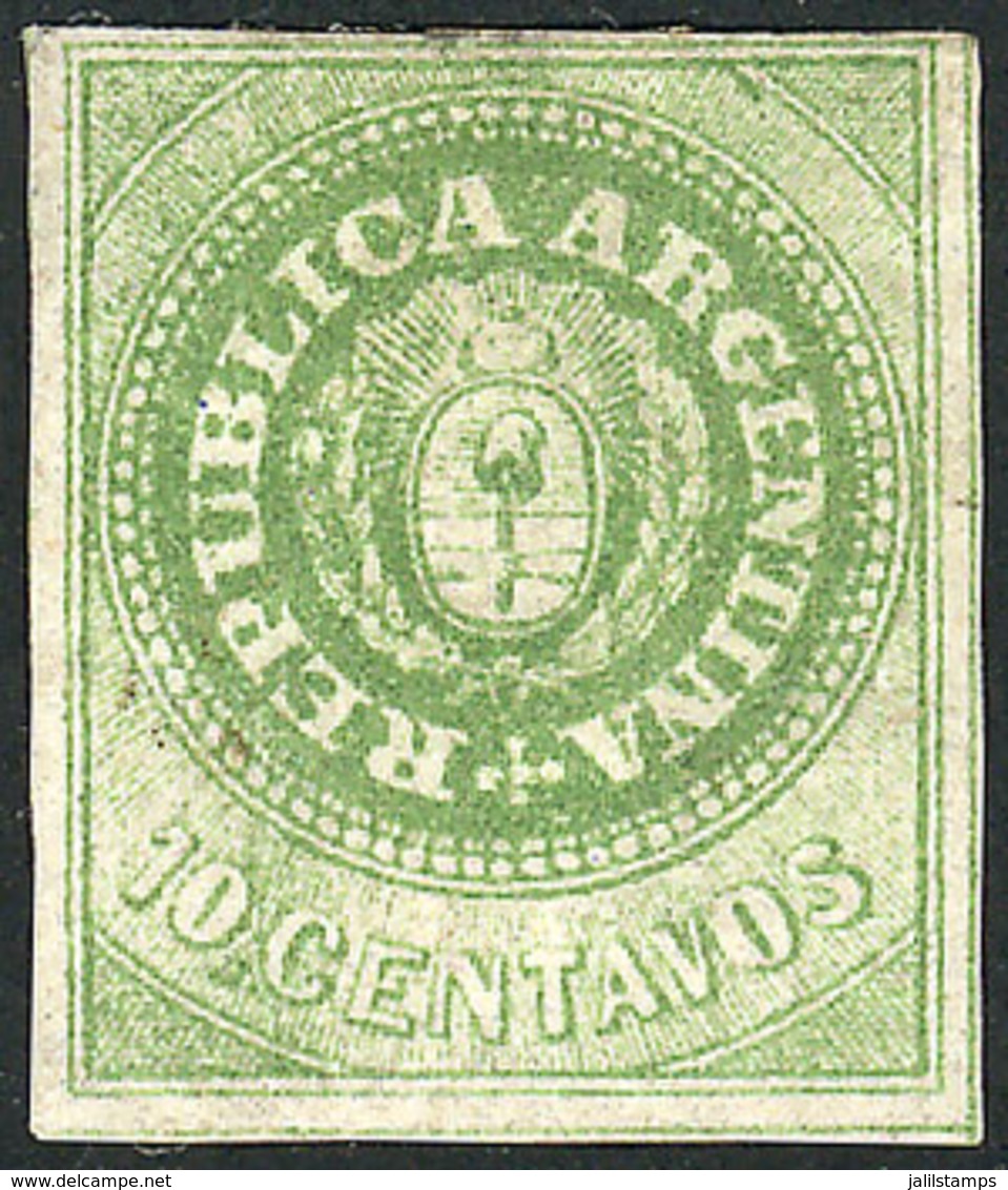 ARGENTINA: GJ.11, 10c. Without Accent, Mint Original Gum (+50%), Very Handsome And Attractive, Signed By Victor Kneitsch - Other & Unclassified