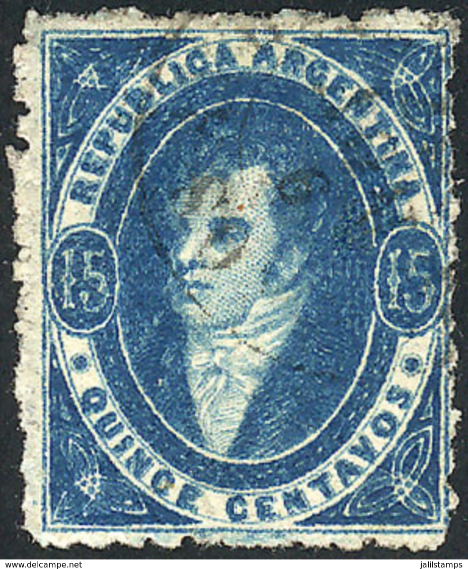 ARGENTINA: GJ.24, 15c. Dark Blue, Very Good Color, Superb Example! - Sonstige & Ohne Zuordnung