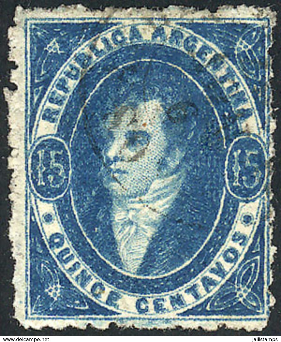 ARGENTINA: GJ.24, 15c. Dark Blue, Very Good Color, Superb Example! - Other & Unclassified