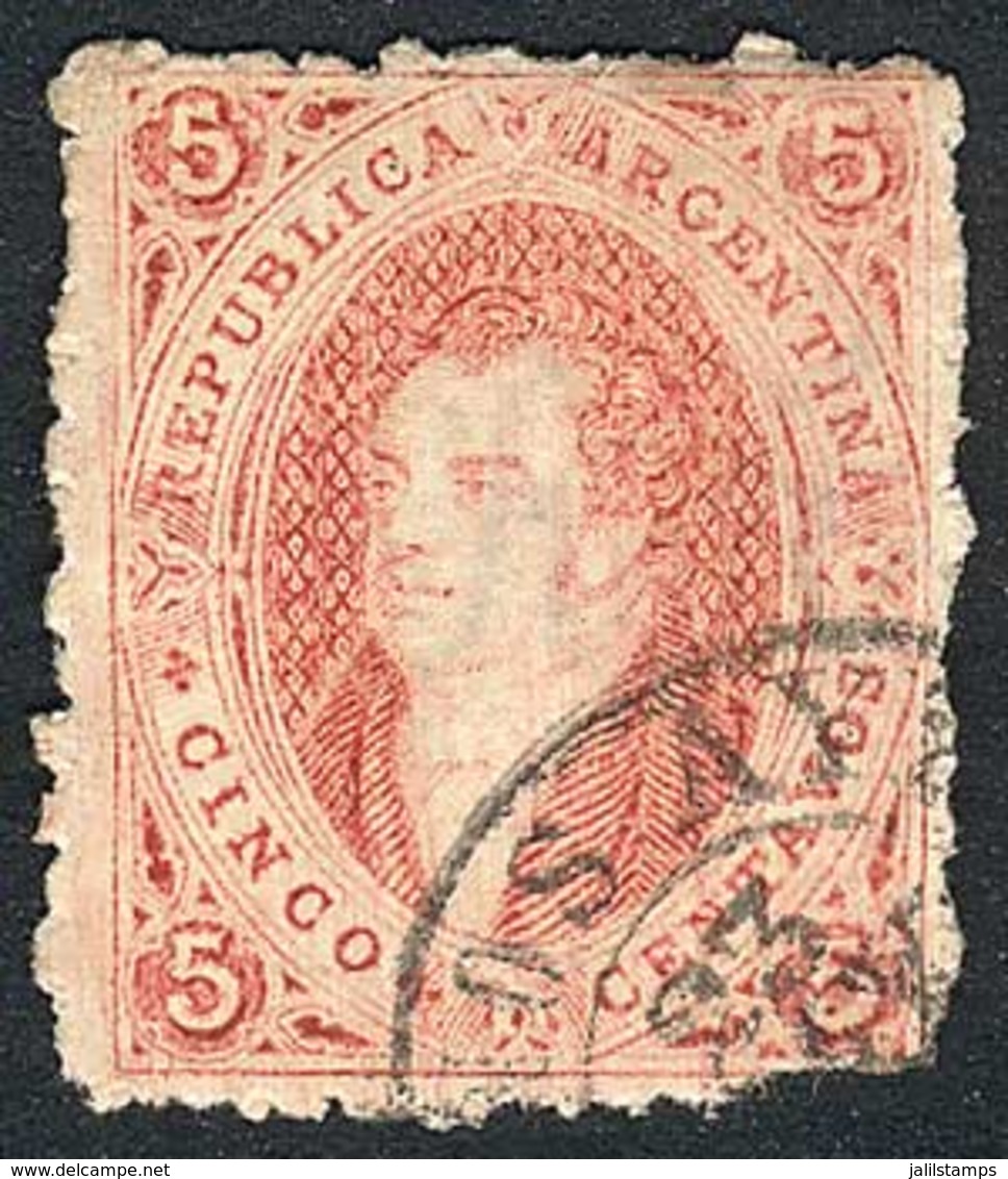 ARGENTINA: GJ.28, 6th Printing Perforated, Used In Buenos Aires, VF! - Sonstige & Ohne Zuordnung