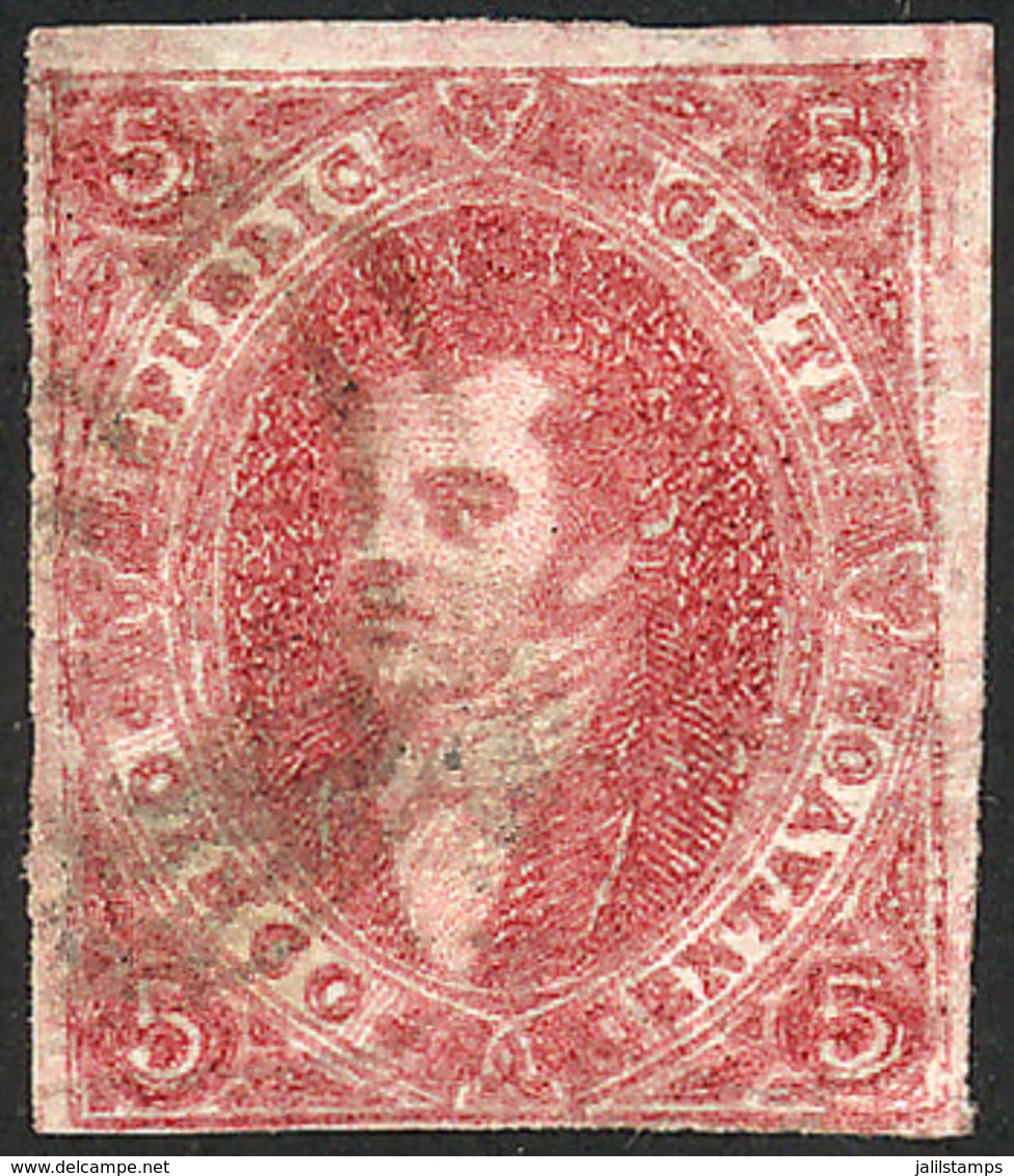 ARGENTINA: GJ.34, 8th Printing, CLEAR Impression, Dark Carmine-rose, Very Fine Quality, Rare! - Sonstige & Ohne Zuordnung