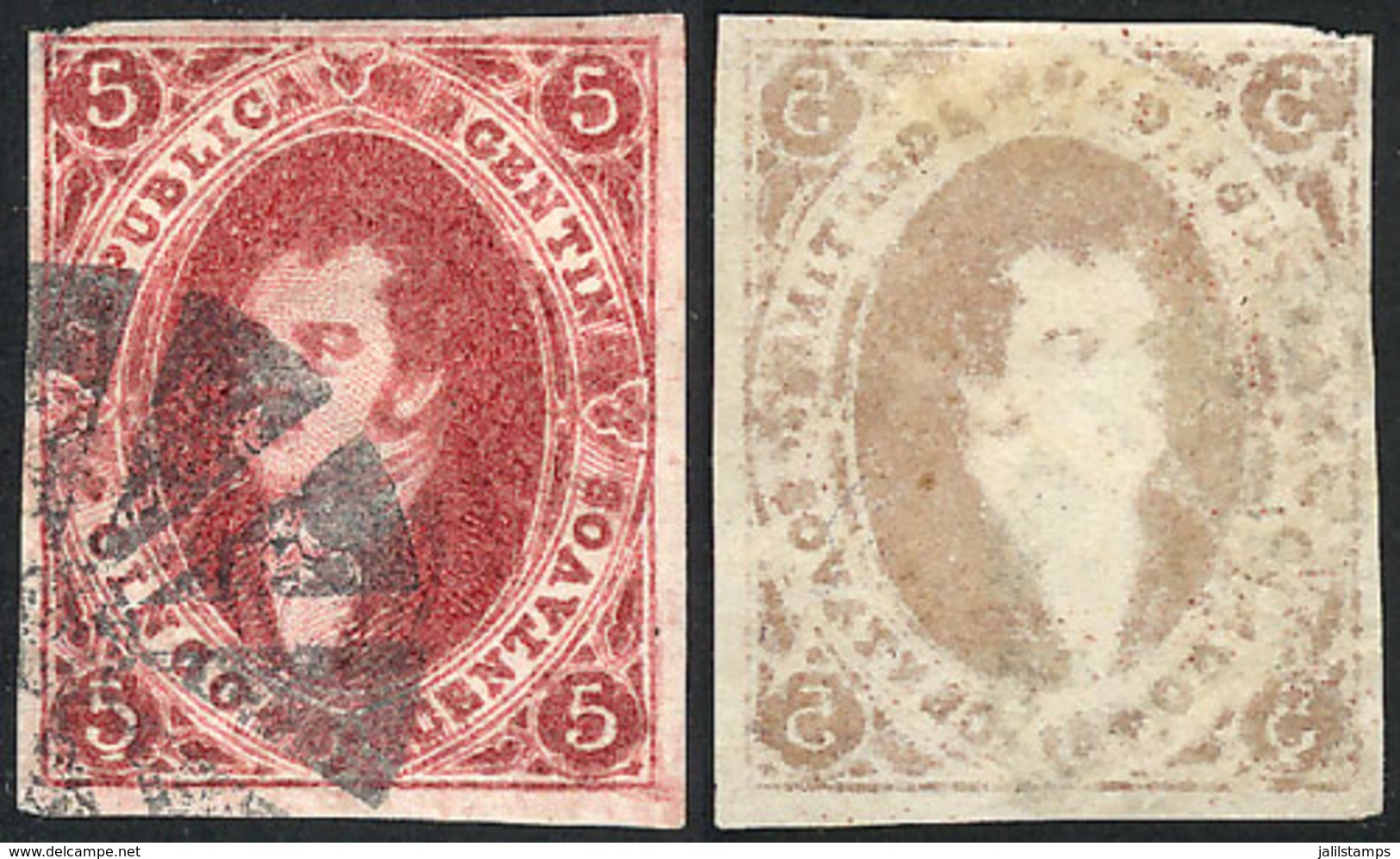 ARGENTINA: GJ.34e, 8th Printing, IVORY HEAD Variety, Very Oily Impression, Absolutely Superb Example! - Andere & Zonder Classificatie