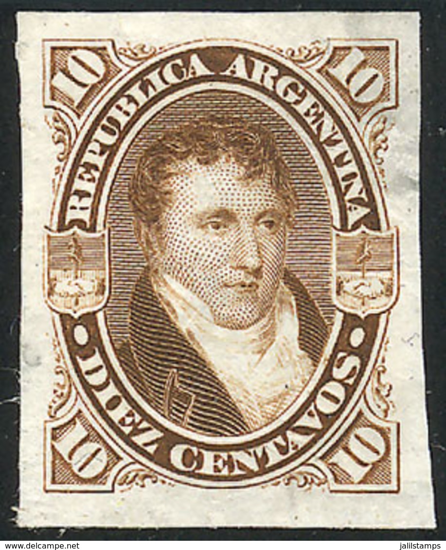 ARGENTINA: GJ.39, PROOF In Ocher-brown Printed On Thin Paper, Very Fine Quality, Extremely Rare! - Other & Unclassified