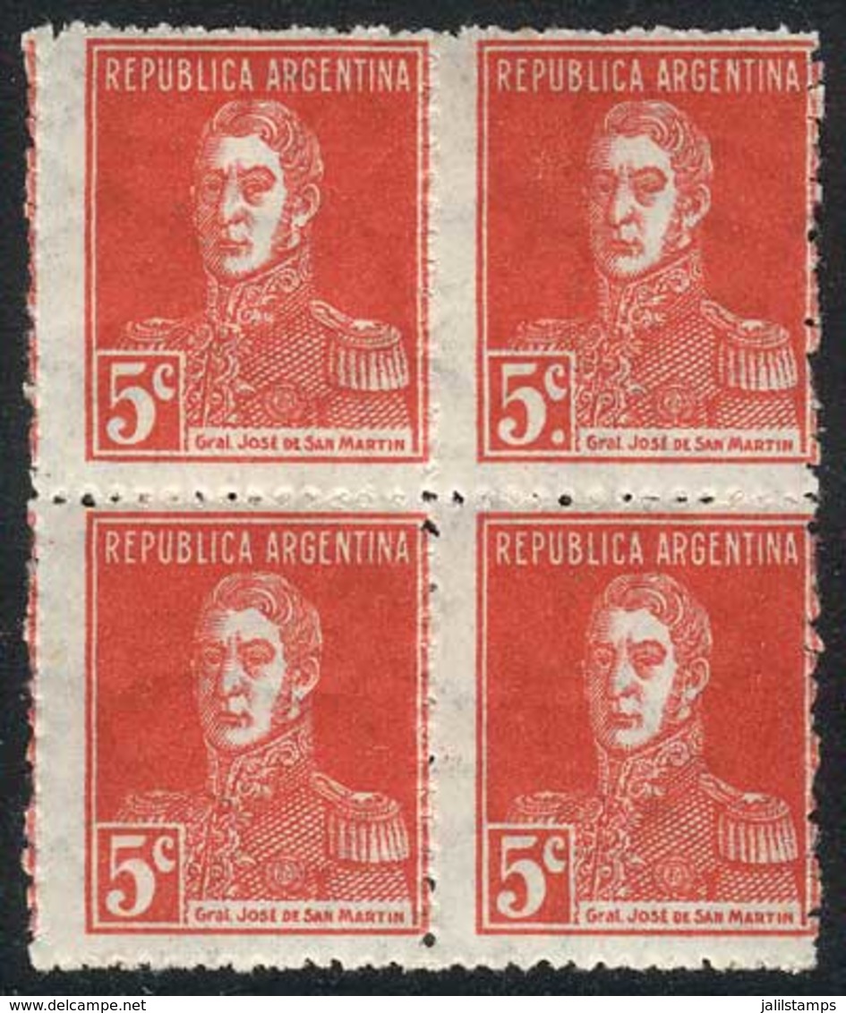 ARGENTINA: GJ.599d, Block Of 4 One Stamp WITH PERIOD, Excellent Quality. Catalog Value US$25 + 50% (MNH) - Other & Unclassified