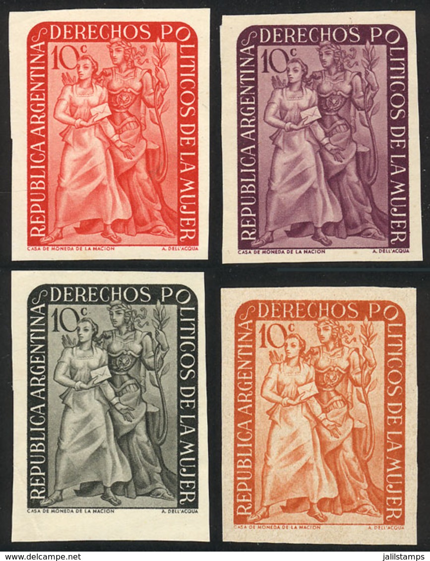 ARGENTINA: GJ.1001, 1951 Women's Vote, 4 Different TRIAL COLOR PROOFS, Very Nice! - Sonstige & Ohne Zuordnung