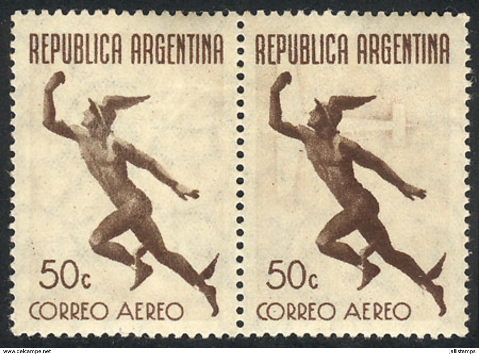 ARGENTINA: GJ.846a, 1940 Mercury, Pair, One With "INVISIBLE AIRPLANE" Variety, VF Quality, Rare!" - Andere & Zonder Classificatie