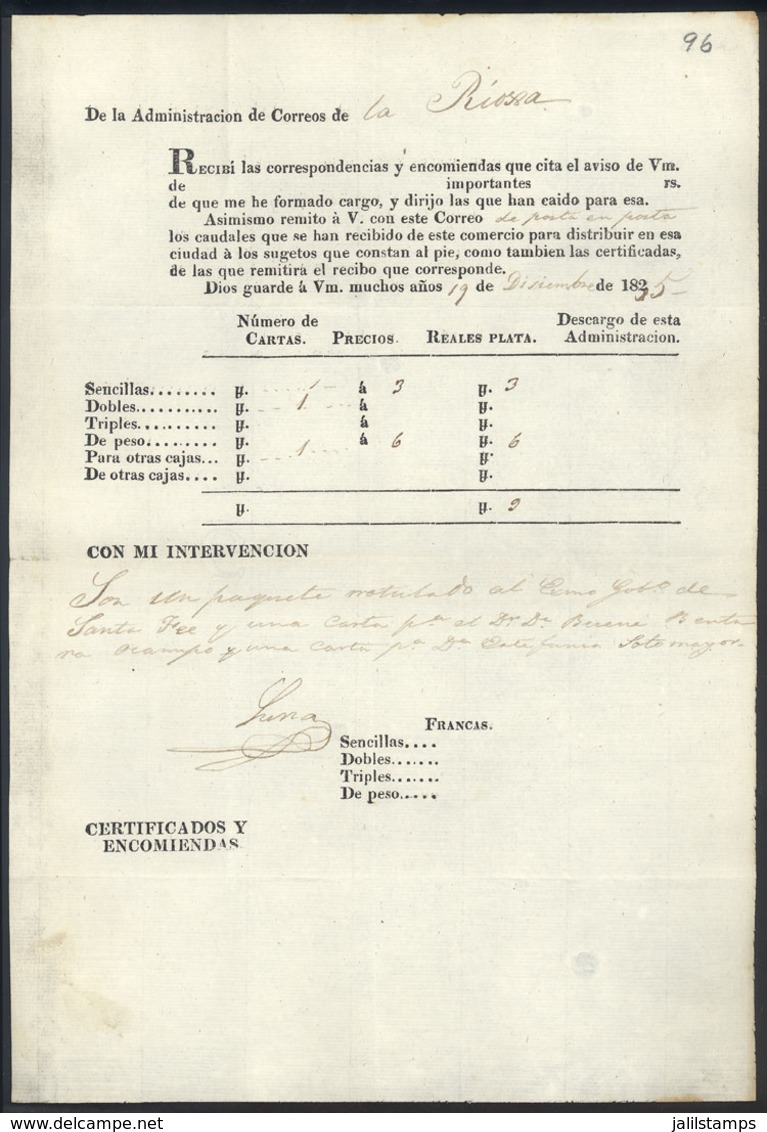 ARGENTINA: Guide Of Mail Sent From La Rioja To Córdoba On 19/DE/1935, VF Quality! - Otros & Sin Clasificación