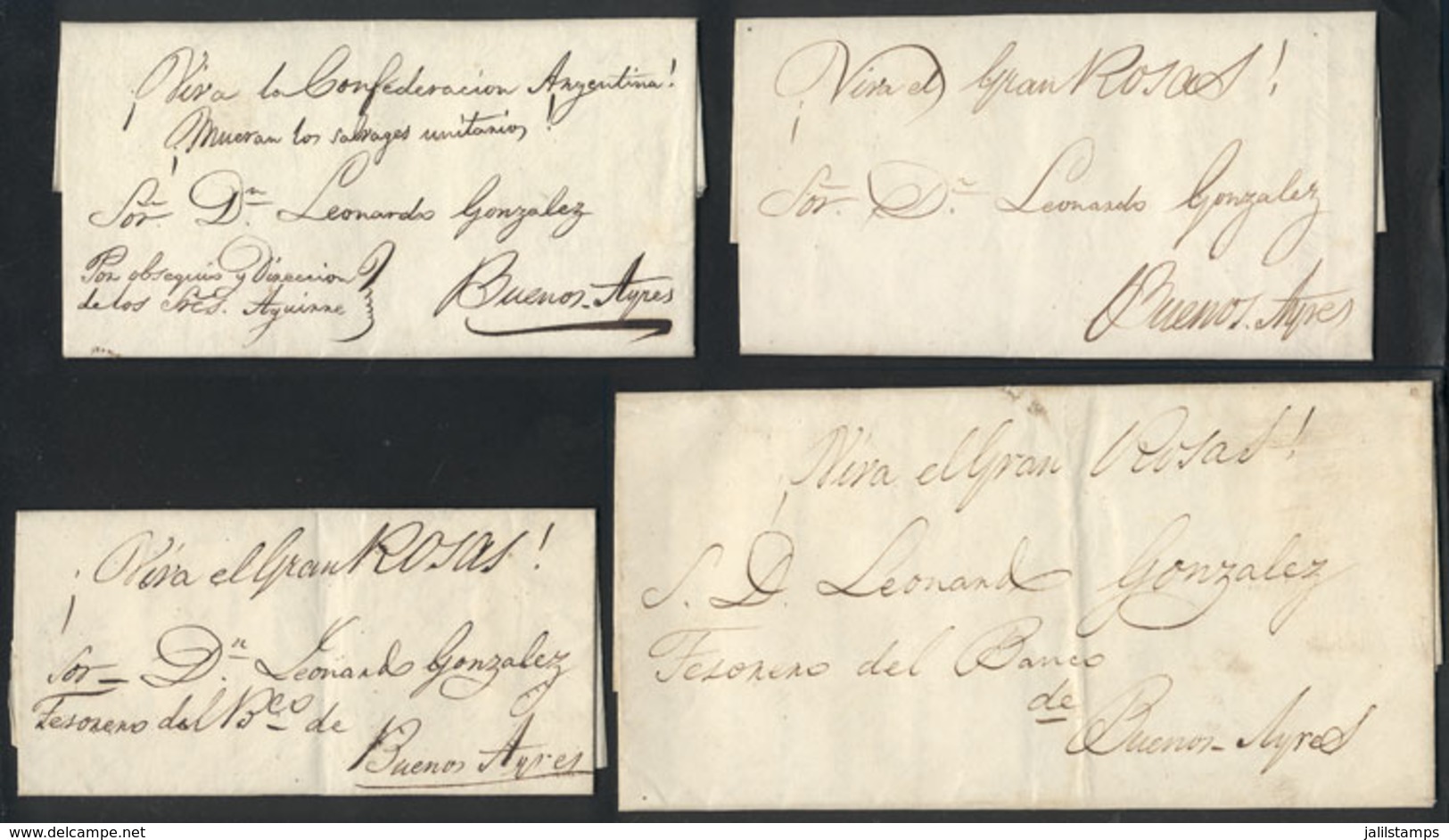 ARGENTINA: 4 Entire Letters Sent From "Mulas" To Buenos Aires In 1846/7, All About Commercial Topics (cattle, Etc), And  - Other & Unclassified