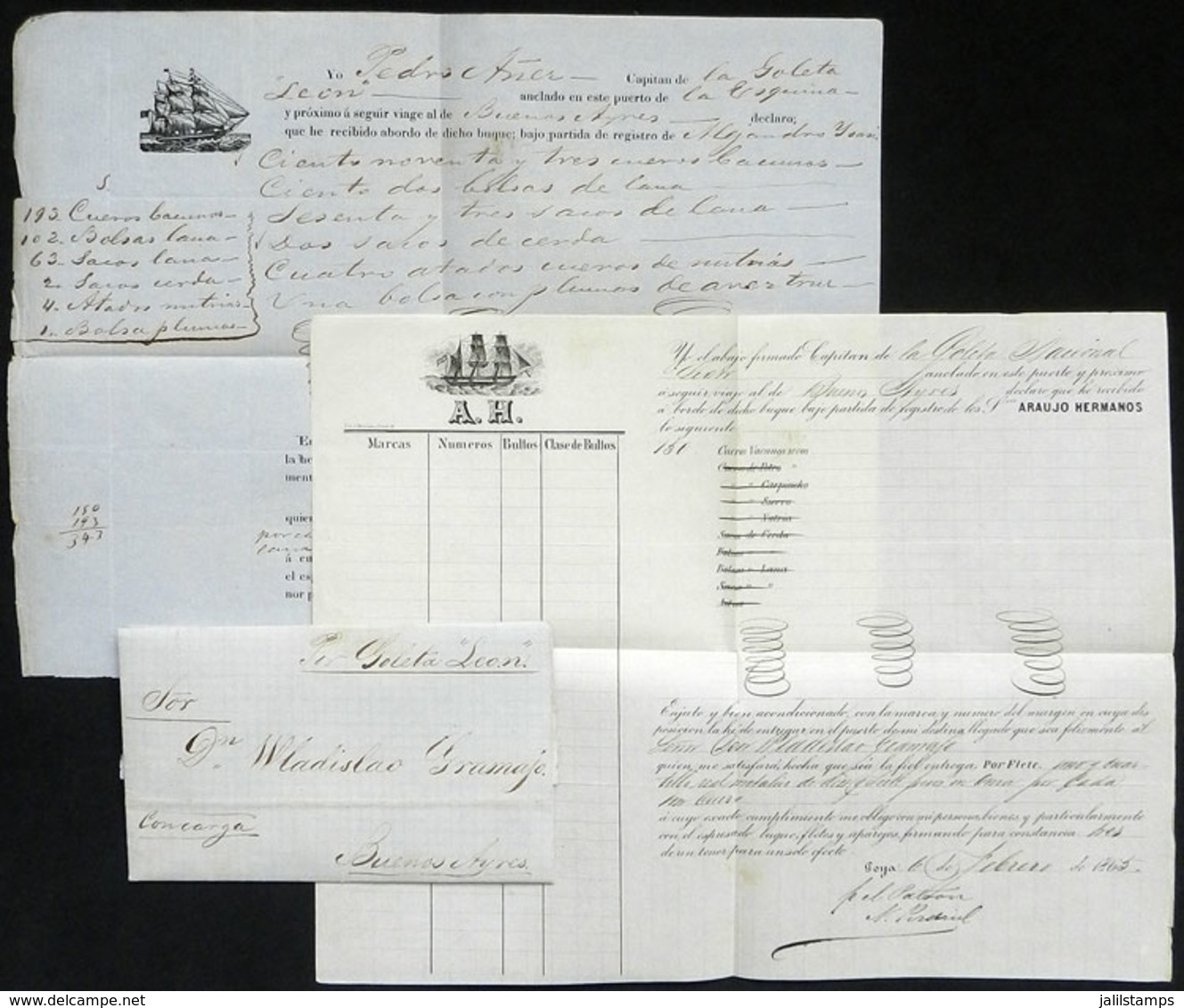 ARGENTINA: Entire Letter Datelined ESQUINA (Corrientes) 11/FE/1865, Sent To Buenos Aires With Interesting Commercial Tex - Autres & Non Classés