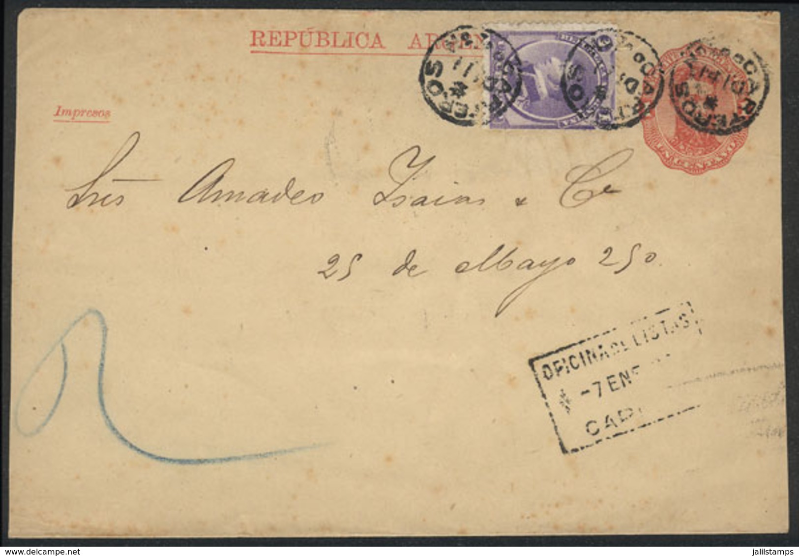 ARGENTINA: 1c. Wrapper + GJ.35 (total 2c.), Sent From Buenos Aires To Germany On 11/DE/1880, Very Nice! - Altri & Non Classificati