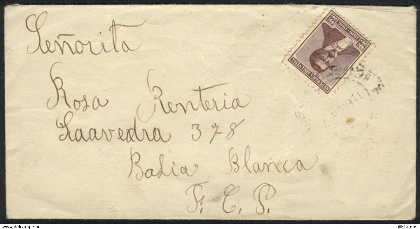 ARGENTINA: Cover Sent From Coronel Pringles To Bahia Blanca On 11/JA/1917, Franked With 2c. Centenary Of Independence AL - Other & Unclassified