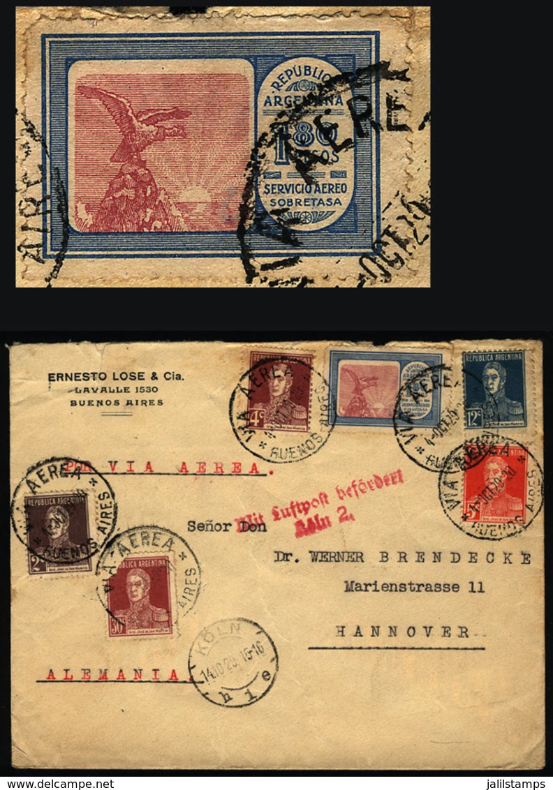ARGENTINA: Airmail Cover From Buenos Aires To Germany On 4/OC/1929 With Multicolor Postage Of 2.33P. (the 1.80P. Stamp W - Other & Unclassified