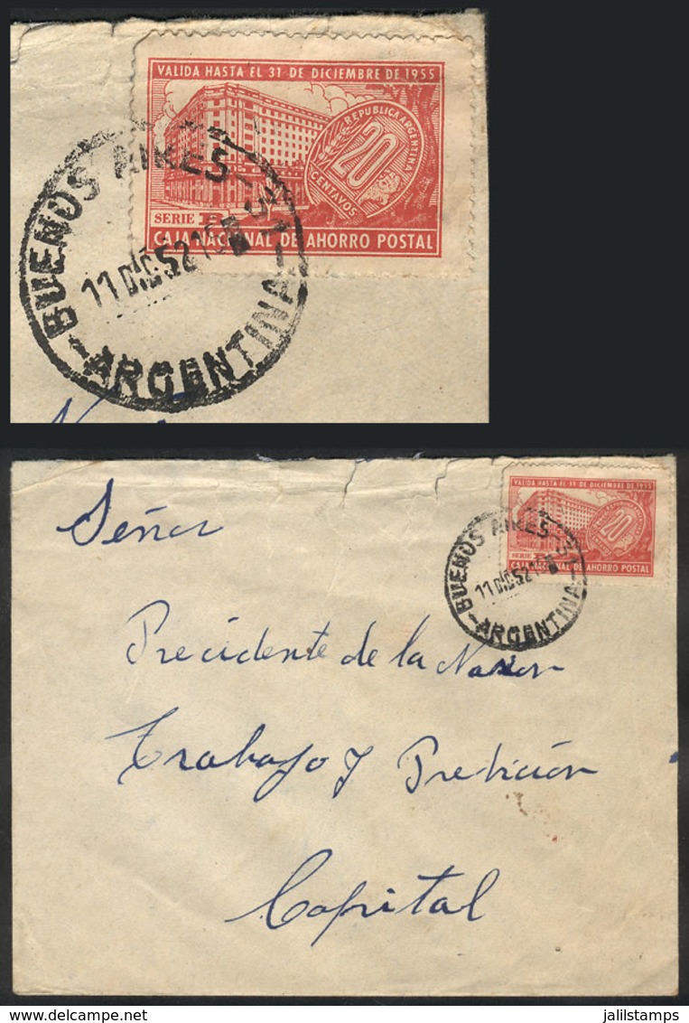 ARGENTINA: Cover Used In Buenos Aires On 11/DE/1952, Franked With A POSTAL SAVINGS Stamp Of 20c. That Had No Postal Valu - Other & Unclassified