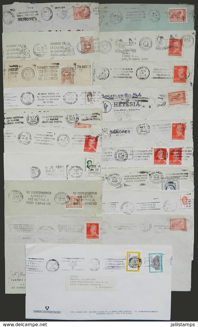 ARGENTINA: Over 60 Used Covers, All With Very Thematic SLOGAN CANCELS, VF Quality! - Sonstige & Ohne Zuordnung