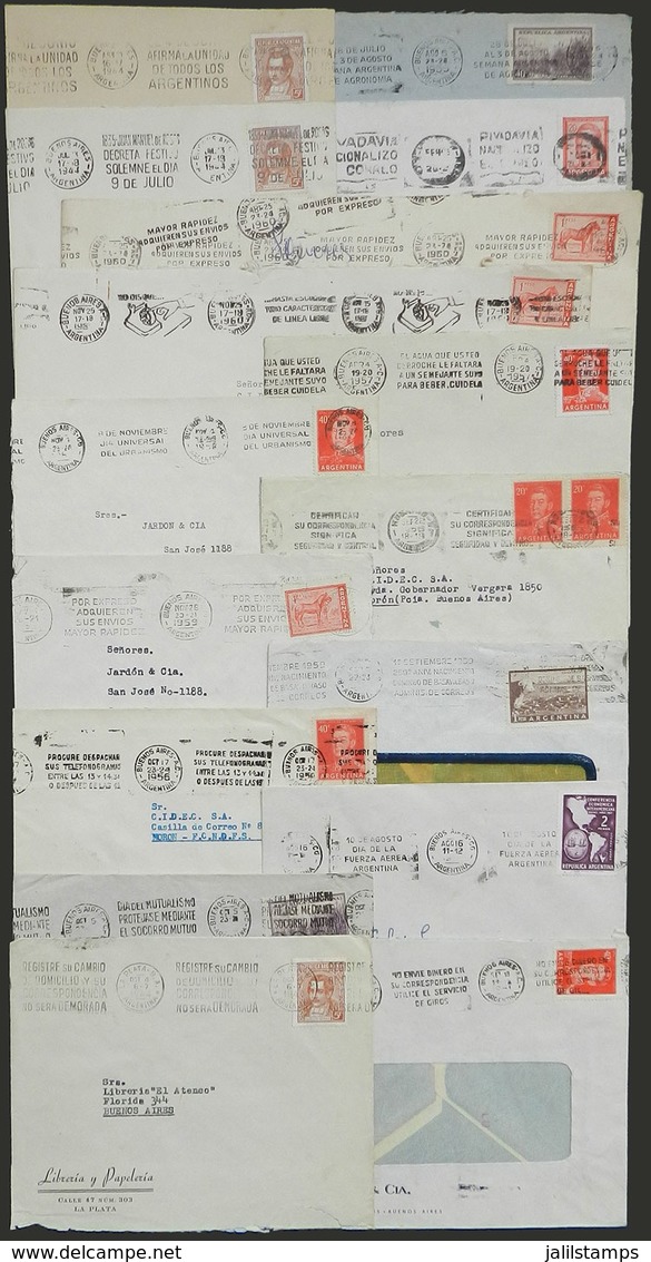 ARGENTINA: Over 40 Used Covers, All With Very Thematic SLOGAN CANCELS, VF Quality! - Sonstige & Ohne Zuordnung
