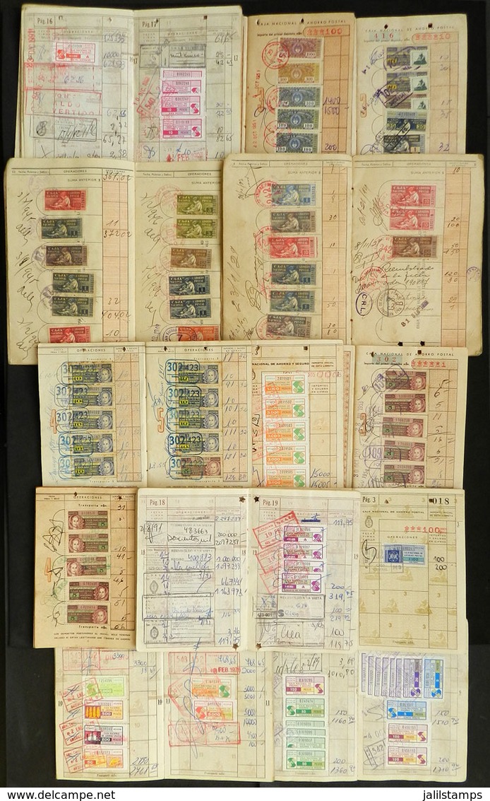 ARGENTINA: POSTAL SAVINGS BANK: Lot Of More Than 60 Postal Saving Books With Many Stamps Of All Periods, In General Of F - Other & Unclassified